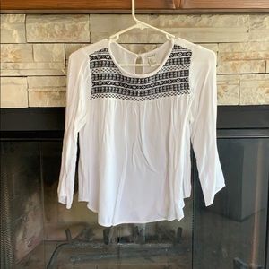 Forever 21 White 3/4 Sleeve Blouse
